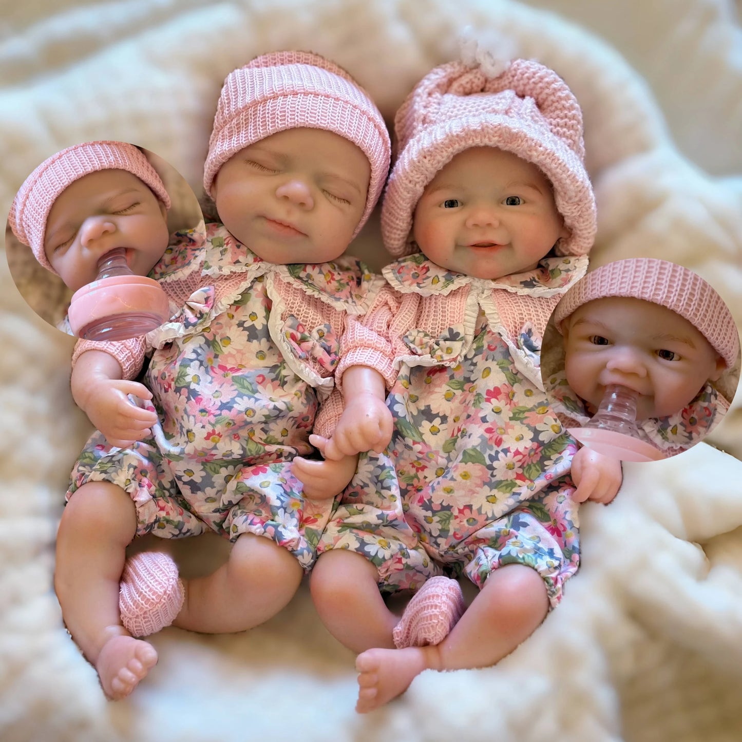 13 Inch Pascale Vivienne Silicone Reborn Girl Doll Open Mouth Full Body Painted