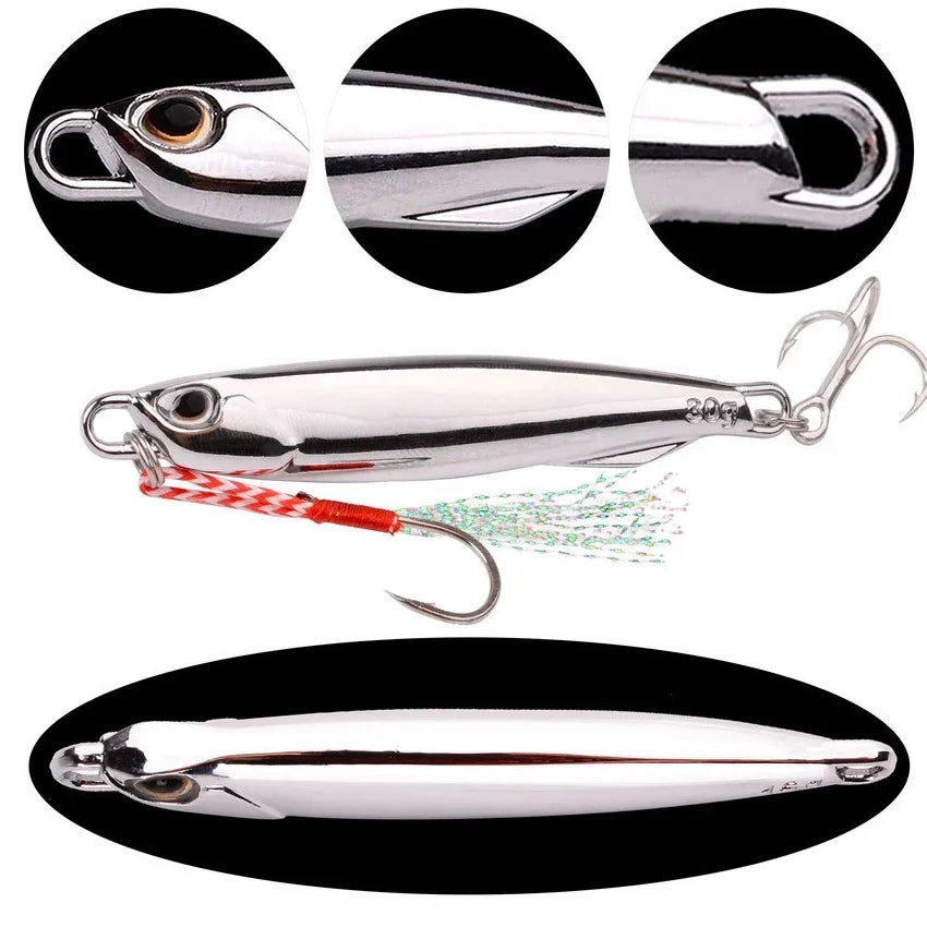 10pcs Fishing Lure Metal Jig Baits Sea Saltwater Casting Tackle 7g-80g