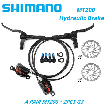 Shimano MT200 Hydraulic Disc Brake Set Front Left + Rear Right 145cm Hose