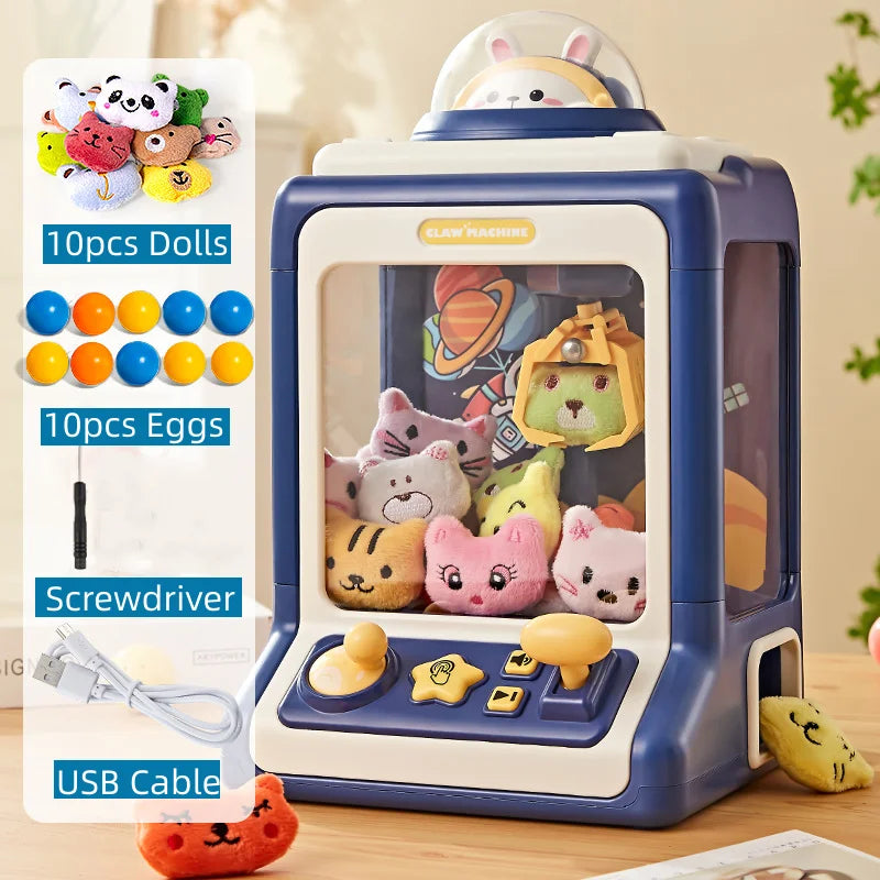 Automatic Doll Machine Toy for Kids Mini Cartoon Coin Operated Play Game Claw Crane Machines with Light Music Children Toy Gifts-EXPROTAS