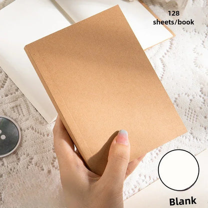 A6 Pocket Notebook 256 Pages Lined Notepad Journal Kraft Paper Cover