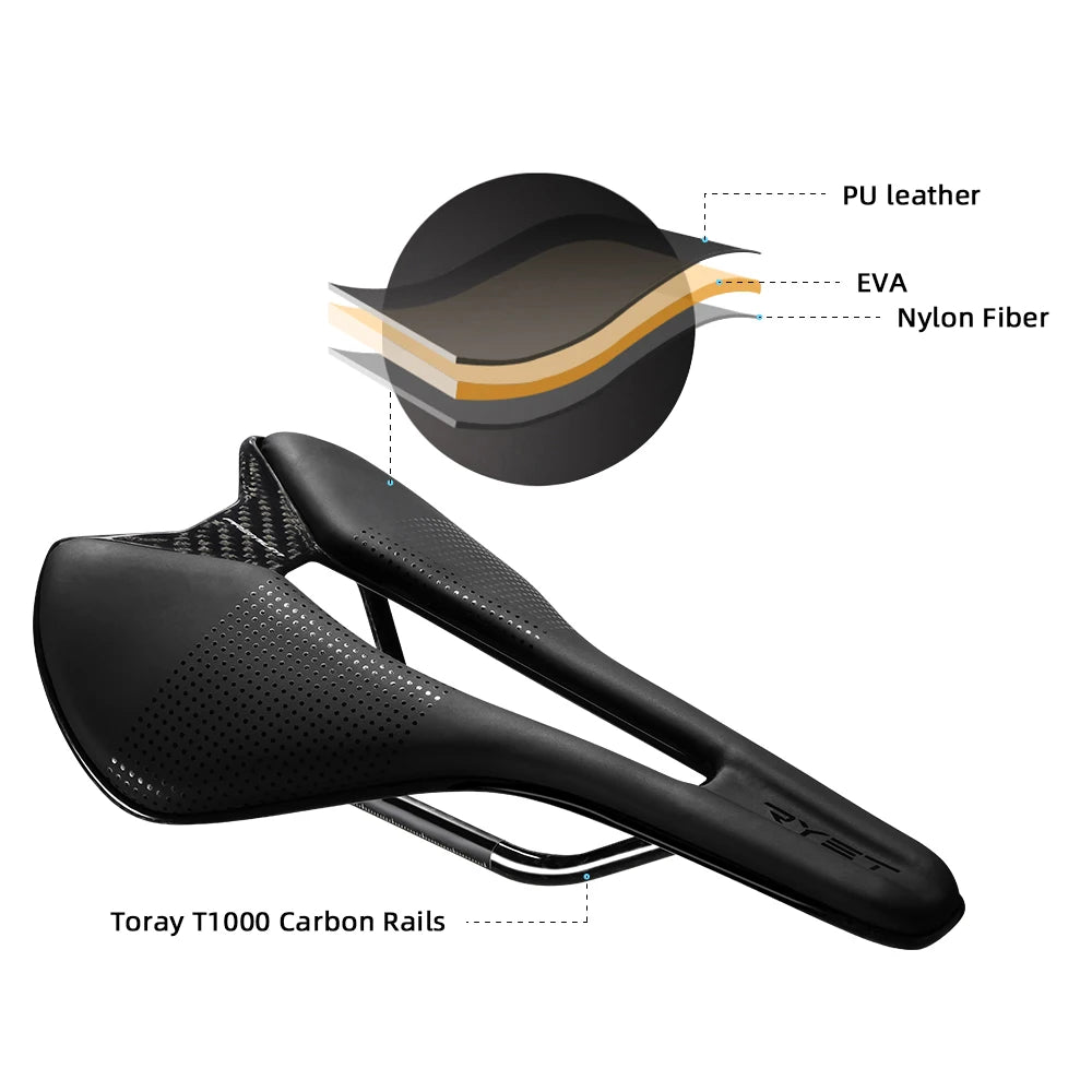 RYET Superlight Racing Saddle | 7×9mm/7×7mm Road MTB Seat Cushion Bike Fit