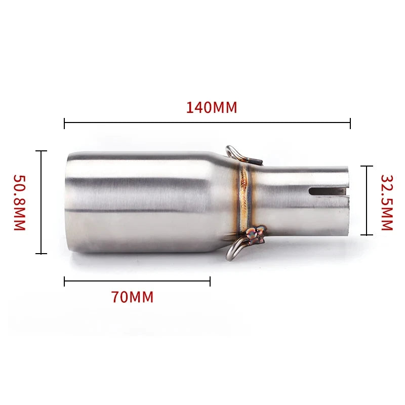 51mm Motorcycle Exhaust Middle Link Pipe Muffler Adapter Section Adjust Tube for Piaggio Beverly X10 MP3 125 250 300 250LT 300L-EXPROTAS