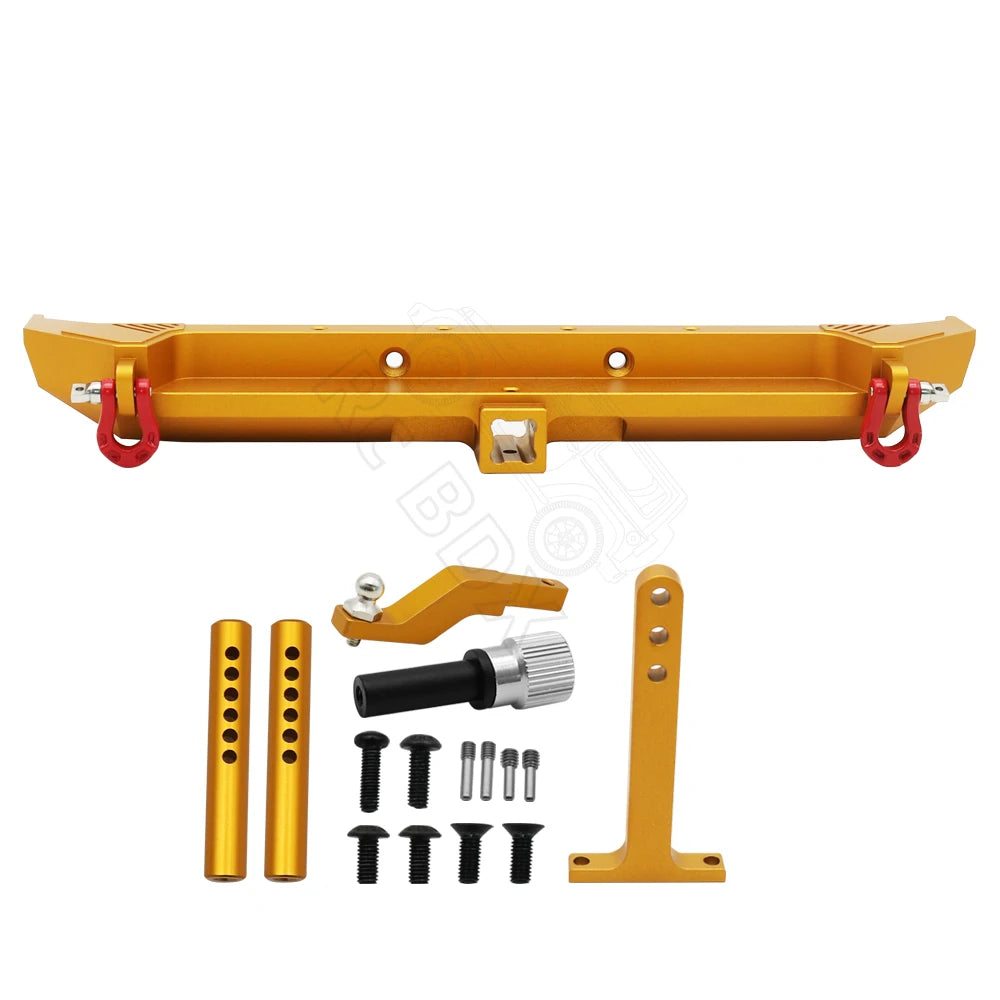 1/10 RC Crawler Metal Front & Rear Bumper Set w/ LED for Axial SCX10 III - EXPROTAS