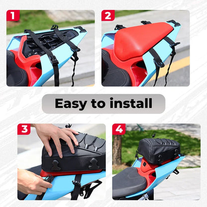Motorcycle Tail Bag Waterproof Rear Seat Luggage Storage Backpack for Bikes