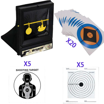 BB & Nerf Soft Bullet Trap Target w/ Spinner + Paper Targets Indoor Use