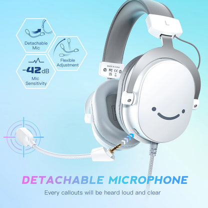 FIFINE Ampligame H9W Wired Gaming Headset 7.1 Surround with Mic USB & 3.5mm for PC PS4/PS5 Xbox