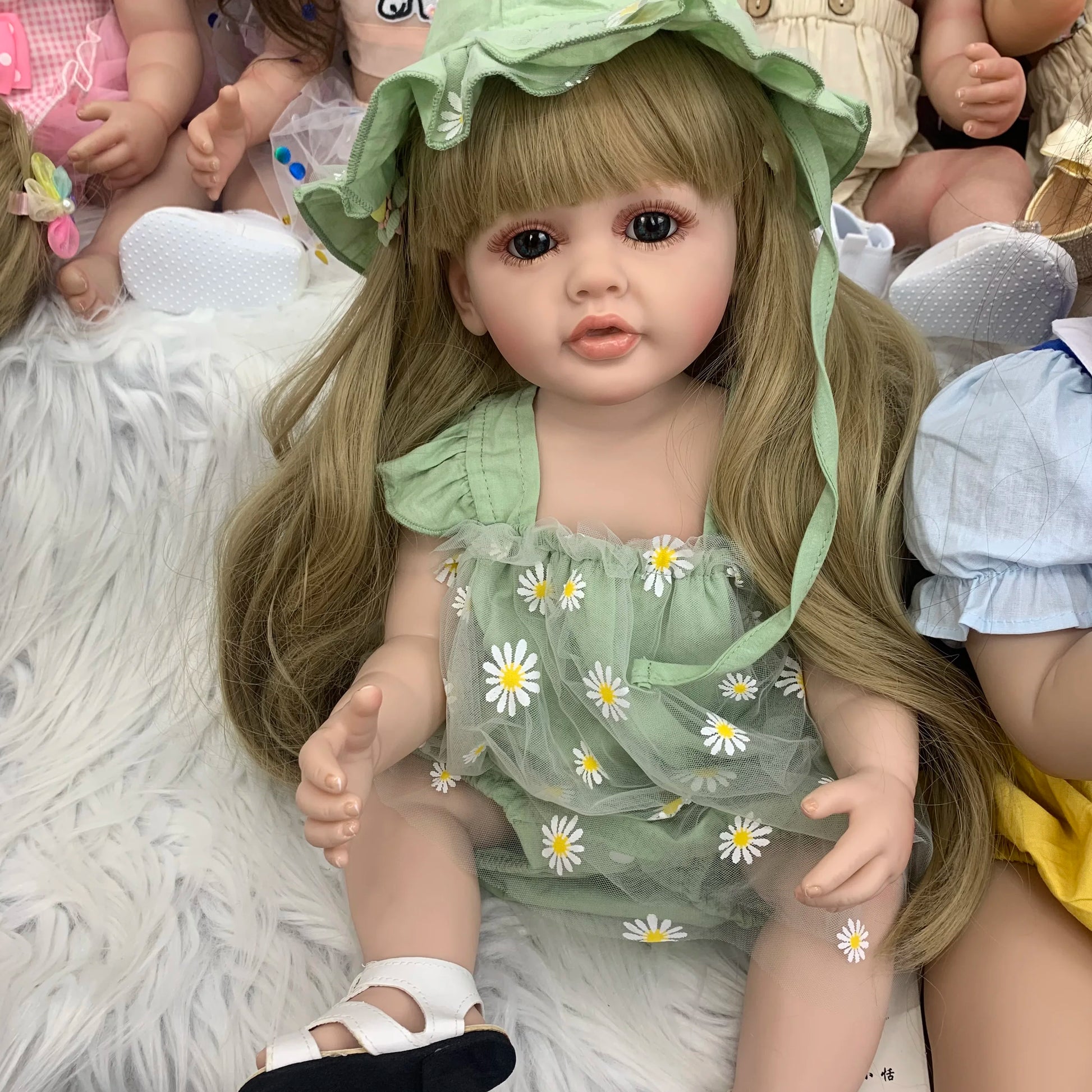 BZDOLL 55 CM 22 Inch Soft Silicone Reborn Baby Bath Doll Toy Realistic Princess Toddler Beautiful Bebe Girl-EXPROTAS