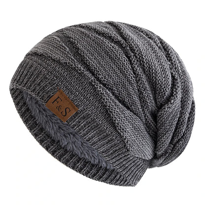 New Unisex Slouchy Winter Hat Fleece Lined Beanie Men Women Mixed Color Knit Cap - EXPROTAS
