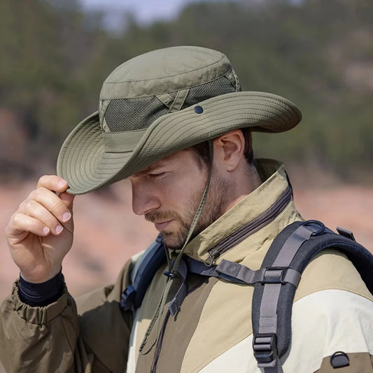 Fishing Hat UV Protection Wide Brim Summer Cap Men Outdoor Hiking