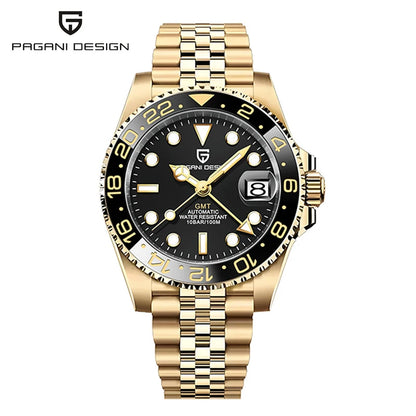 PAGANI Design PD-1662 GMT Automatic Men’s Watch Sapphire Stainless Steel 100M Waterproof
