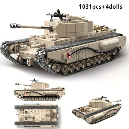 WW2 British Churchill Infantry Tank Building Blocks Military Brick Toy Set