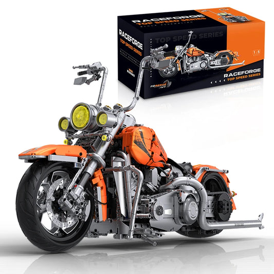 1:5 Classic Cruiser Motorcycle Building Blocks 2392pcs DIY Engineering Model Toy Gift
