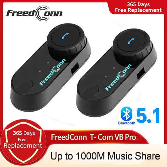 Motorcycle Helmet Bluetooth Intercom Freedconn T Com VB FM Music Sharing