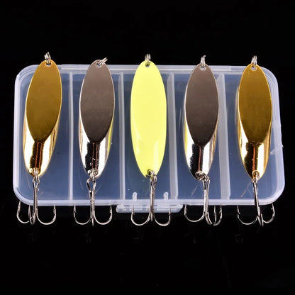 Box Treble Hooks 5PCS Gold Fishing Tackle Set with Sequins
