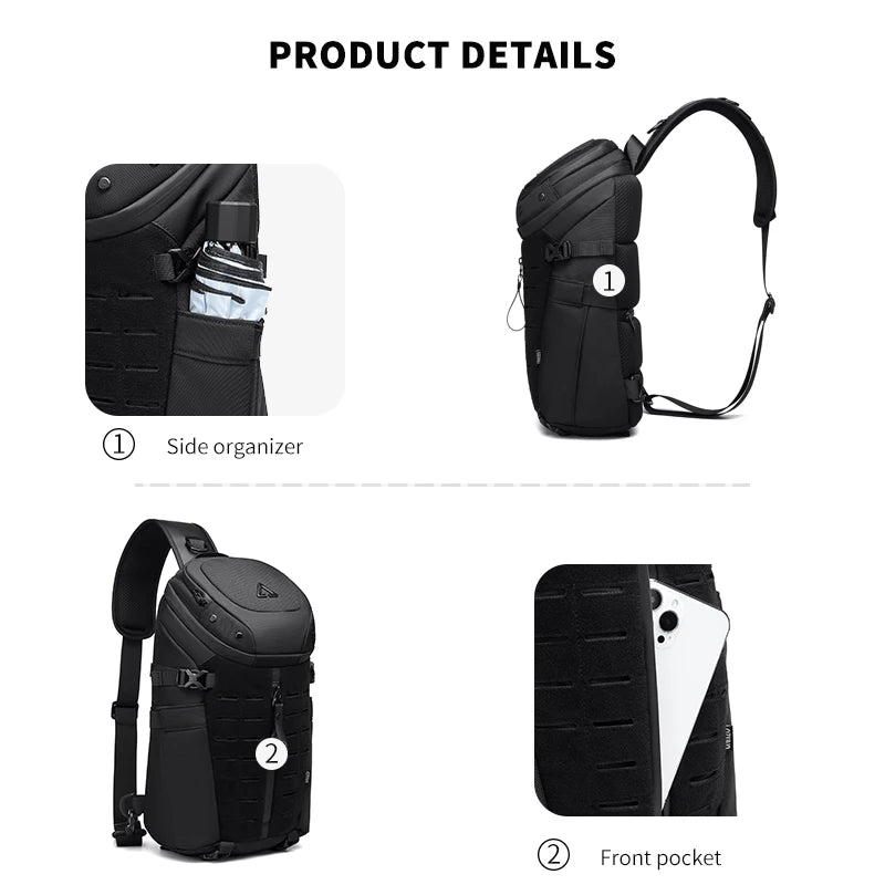 OZUKO Waterproof Men's Shoulder Bag Large Capacity Fashion Quality Chest Bag Short Trip Messenger Sling Crossbody Bag