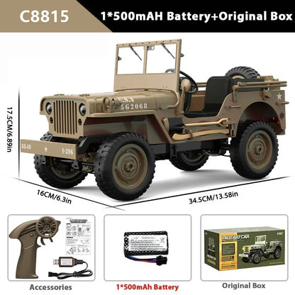 C8815 1/10 RC Willys Jeep 1941 4WD Crawler Military Truck Off-Road RTR Car