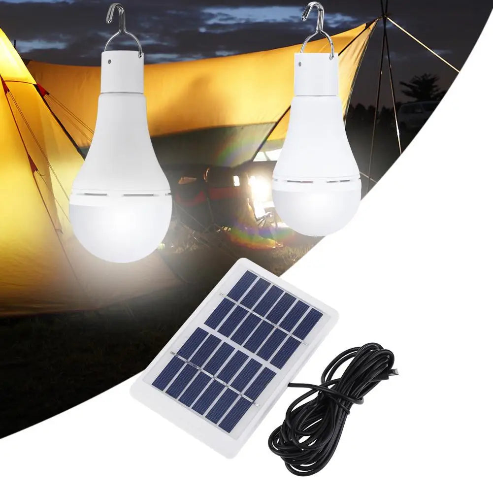Solar Tent Light USB Rechargeable LED Hanging Lamp for Camping Outdoor