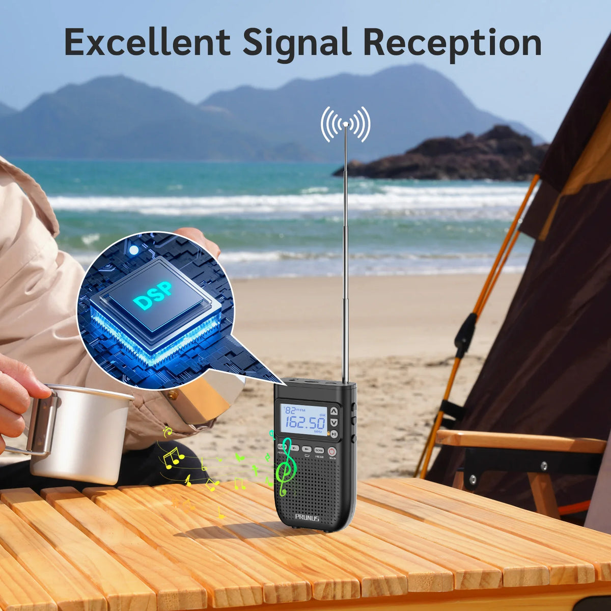Portable AM FM Speaker Bluetooth 2000mah Digital Radio MP3 Player
