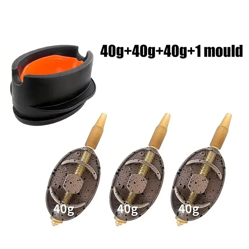 Carp Fishing Method Feeder Kit Quick Release Mould Zinc Alloy Weights Rig Set