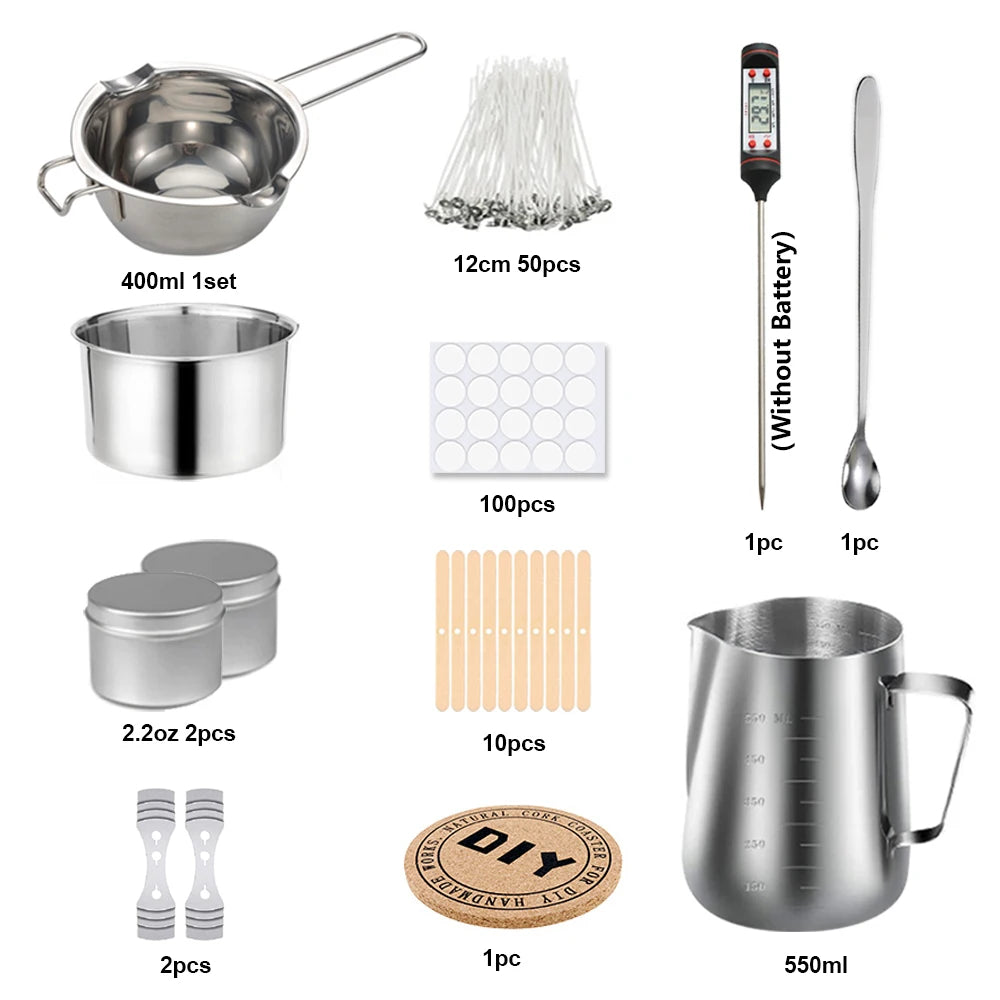 Stainless Steel Wax Melting Pot DIY Candle Making Supplies for Beginners