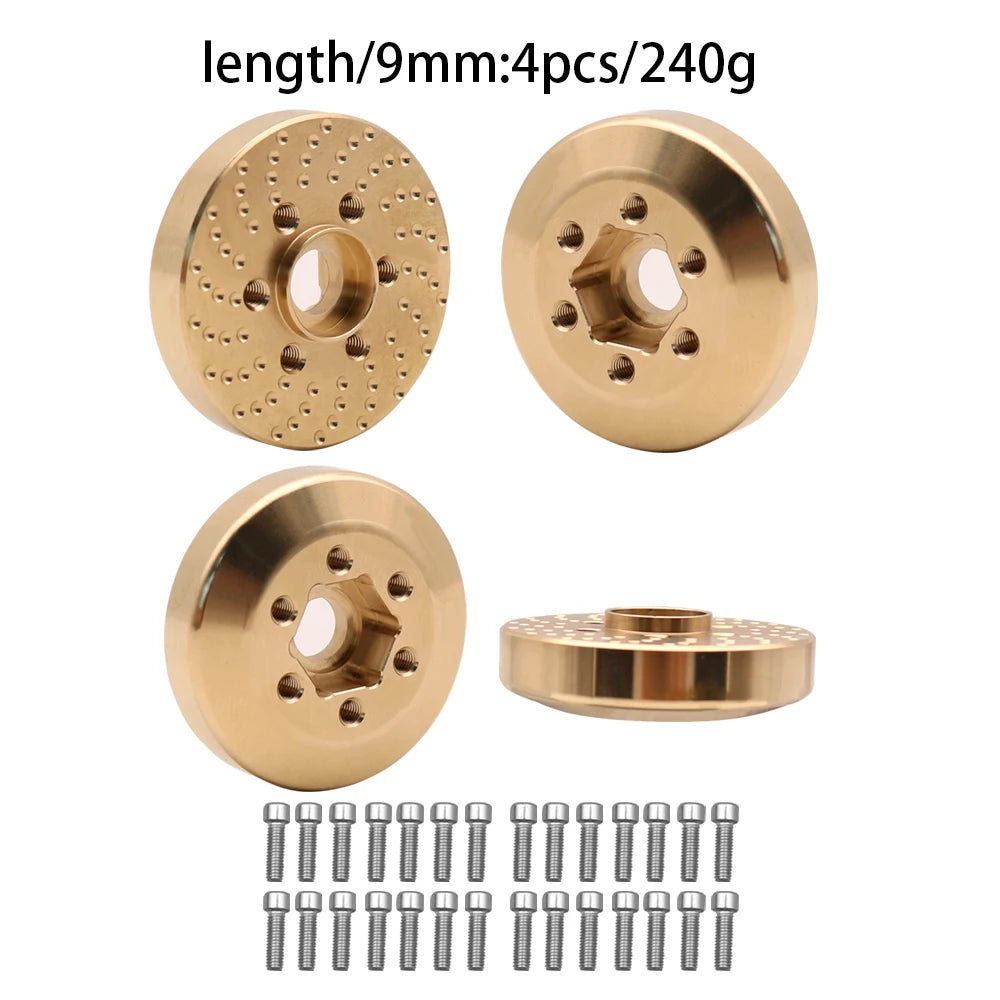 Brass Wheel Hex Hub Adapter for 1.9/2.2 Beadlock RC Crawler Axial SCX10 TRX4 TRX6 - EXPROTAS