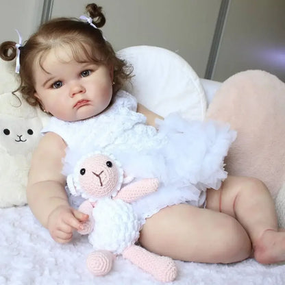 BZDOLL Realistic 60cm 24inch Soft Silicone Reborn Baby Doll With 3D-painting Skin and Vascular Vein Handmade Girl Birthday Gift-EXPROTAS