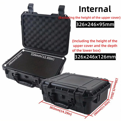 1pc Hard Carry Case Waterproof Storage Box with Pre-Cut Sponge Organizer