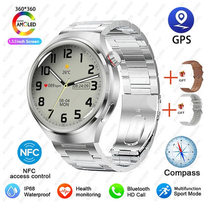For Huawei GT4 PRO Smart Watch Men Watch 4 Pro AMOLED HD Screen Bluetooth Call GPS NFC Heart rate waterproof SmartWatch 2024 New-EXPROTAS