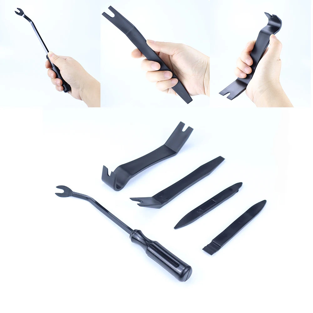 5Pcs Door Clip Trim Removal Tools Car Panel Pry Set Plastic Dash Interior