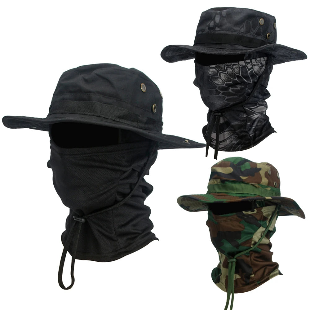 2Pcs Fishing Hat Sun Wide Brim UV Protection Outdoor Cap with Neck Flap