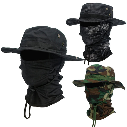 2Pcs Fishing Hat Sun Wide Brim UV Protection Outdoor Cap with Neck Flap
