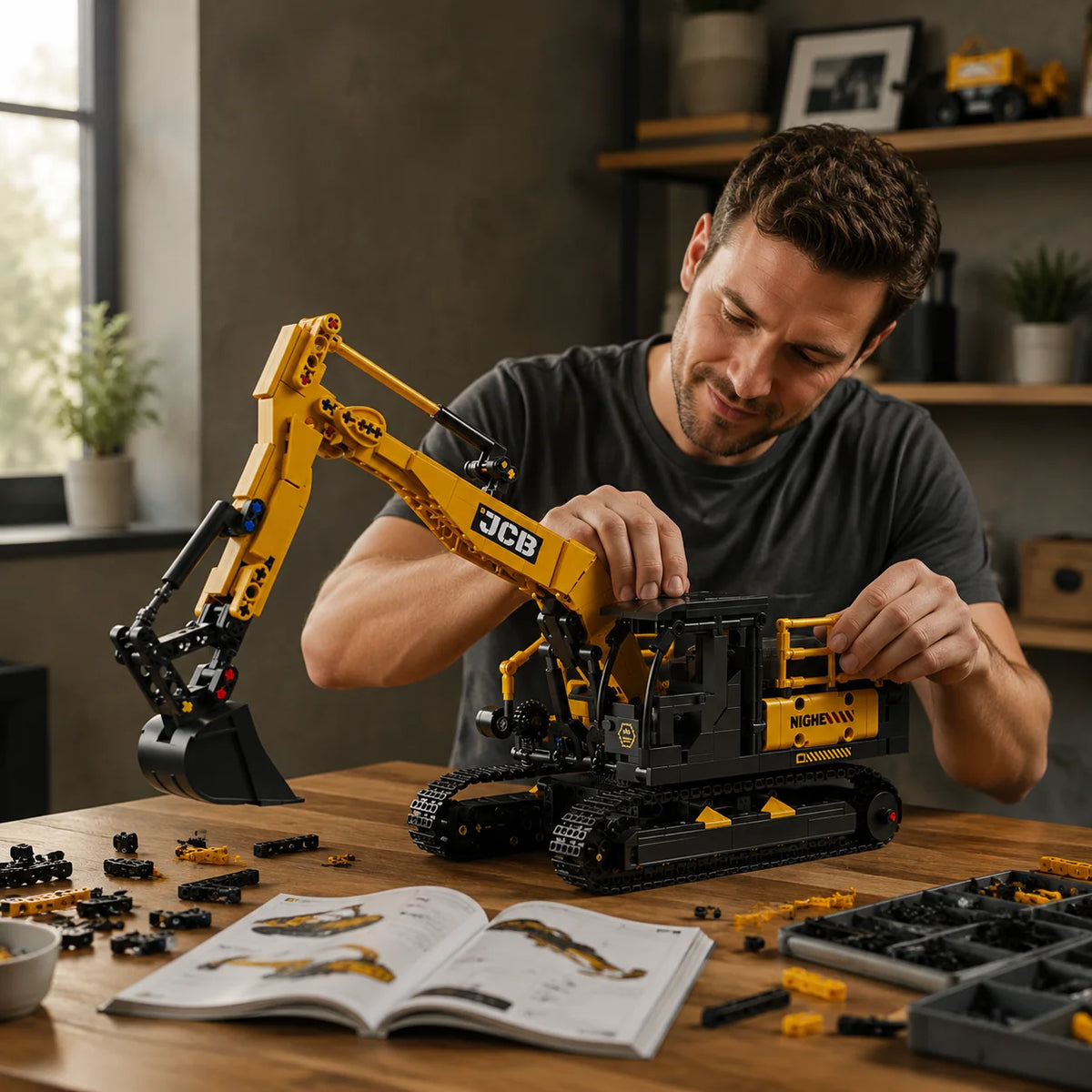 1022PCS Excavator Models Building Blocks City Construction Engineering Toy Set