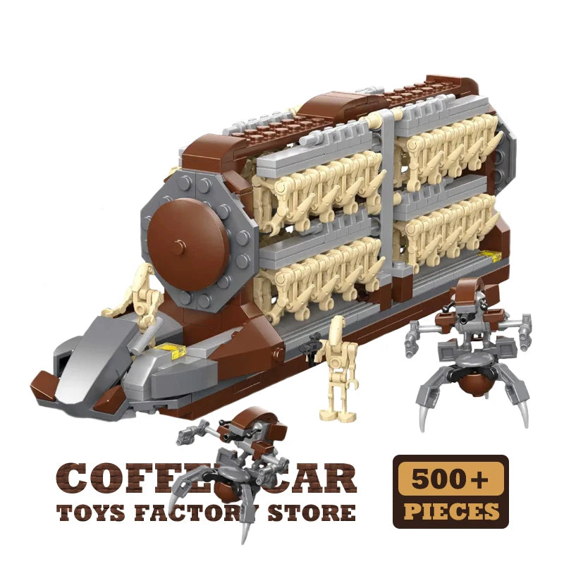 MOC Space War Transport Car 3D Model Robot Attack Craft Building Blocks Toy Gift