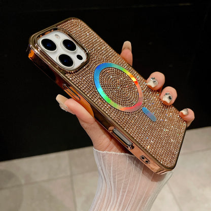 Diamond MagSafe Case for iPhone 11-17 Air Pro Max Plus Electroplate Cover