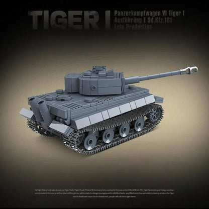 WW2 German Tiger I Tank Building Blocks Military Toy Set for Kids