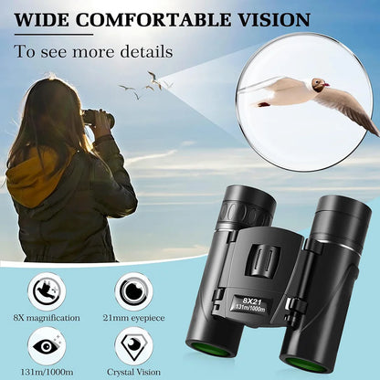 8x21 Compact Mini Binoculars Lightweight Kids Concert Opera Sports Travel