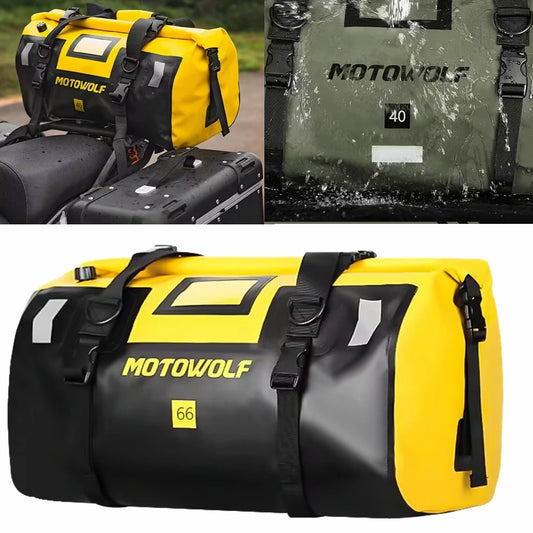 Waterproof Motorcycle Roll-Top Dry Tail Bag Backpack 20-66L