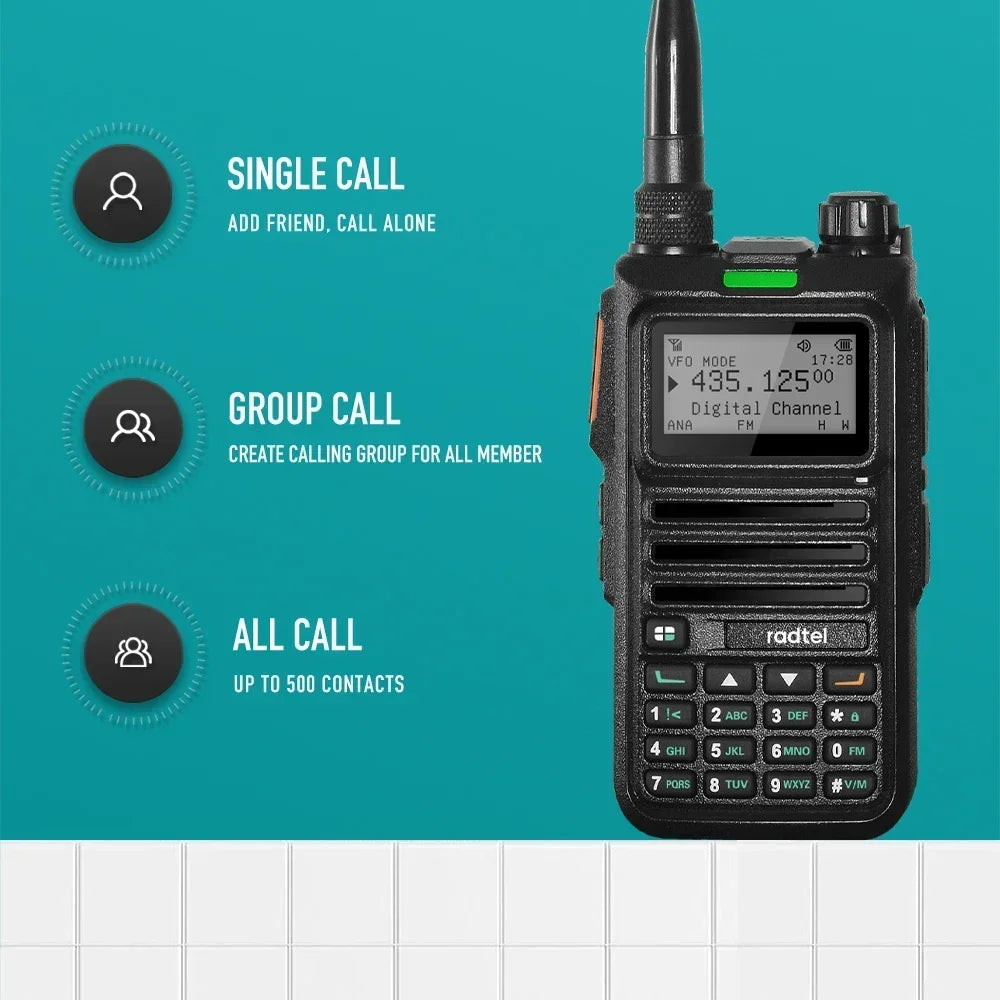 Radtel Digital Walkie Talkie Ham Radio DMR 1024 Channels Dual Band
