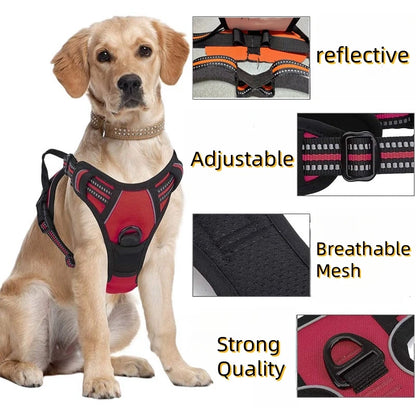 No Pull Dog Harness Adjustable Reflective Padded Handle for Large Dogs