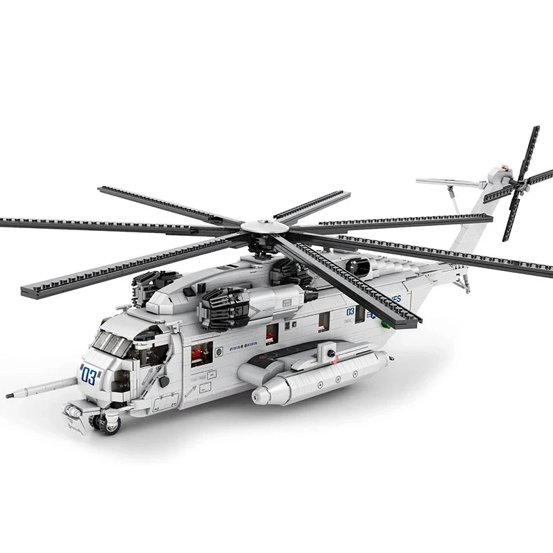 2192PCS CH-53E Transport Helicopter Building Blocks Army Plane Military Fighter Model Assembly Bricks Kids DIY Toys Holiday Gift-EXPROTAS