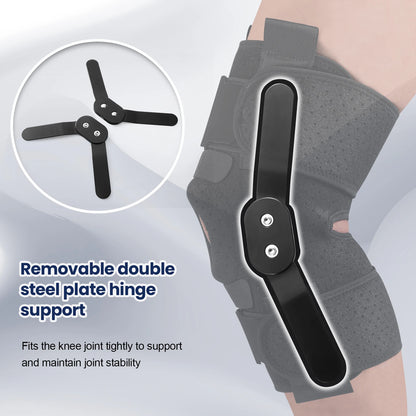 Hinged Knee Brace with Side Stabilizers & Patella Gel Pad for Men & Women - EXPROTAS