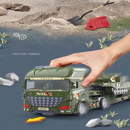 1pcs Scale-carrier Container Engineering Vehicle Excavator Transport Truck Model