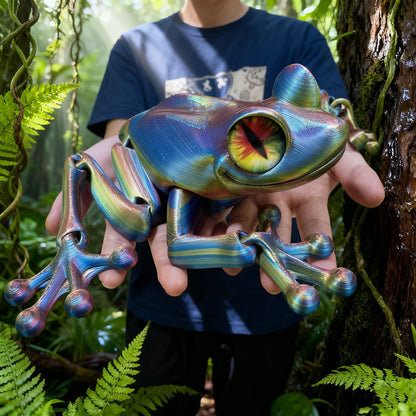 3D Printed Jointed Frog Figurine for Home Office Decor Articulated Poses