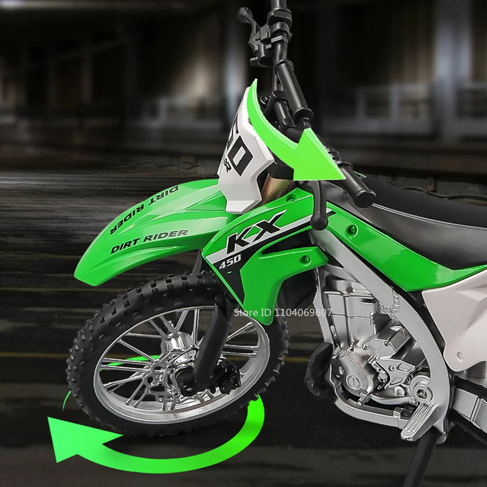 1:12 Kawasaki KX450 Motorcycle Model Diecast Toy Bike Alloy Motocross