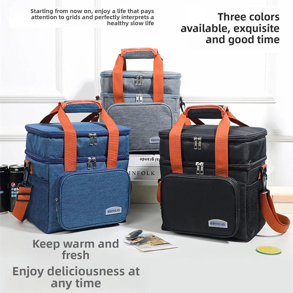 Insulated Lunch Bag Large Thermal Tote Cooler Box for Work Picnic Travel
