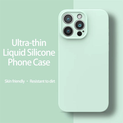 Ultra-Thin Liquid Silicone Case for iPhone 13-16 Pro Max Plus Soft Cover