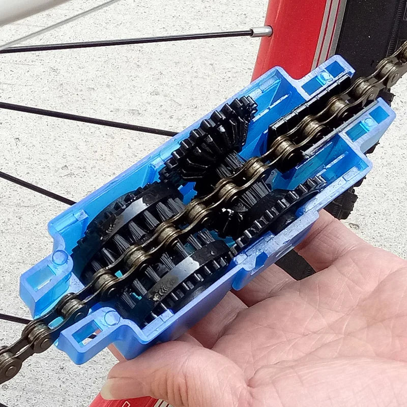 Portable Bike Chain Cleaner Kit Brush Scrubber Tool for MTB Road Cycling