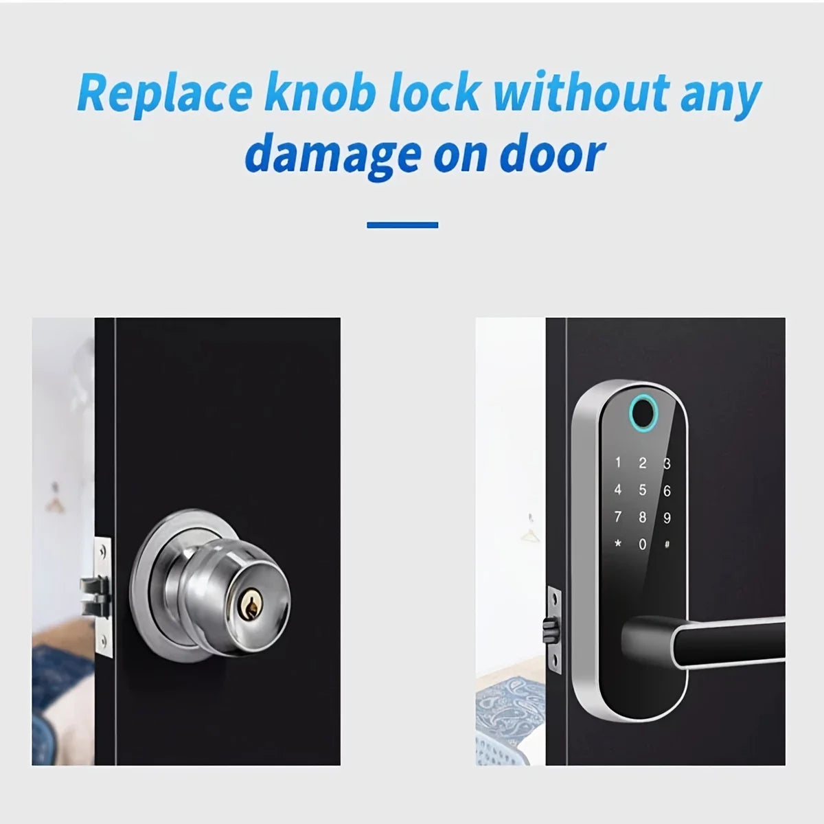 Smart Fingerprint Door Lock App Remote Control Keyless WIFI Digital Touchscreen Lock NFC IP67 Waterproof with 2 IC Cards-EXPROTAS