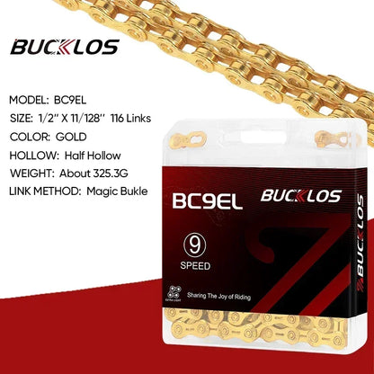 BUCKLOS 8-12 Speed Bike Chain MTB Road Bicycle Chain 116L Shimano SRAM